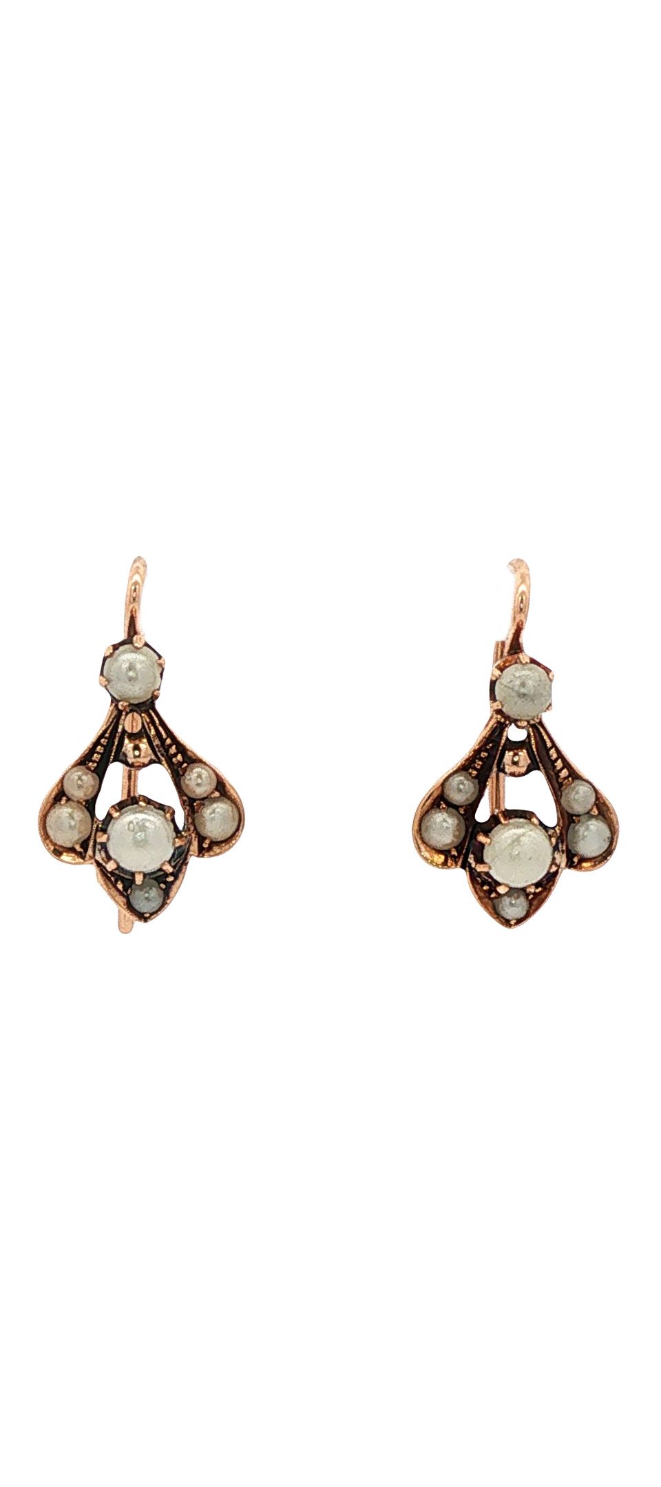 Vintage 14K Rose Gold Drop Earrings with Zaadparel